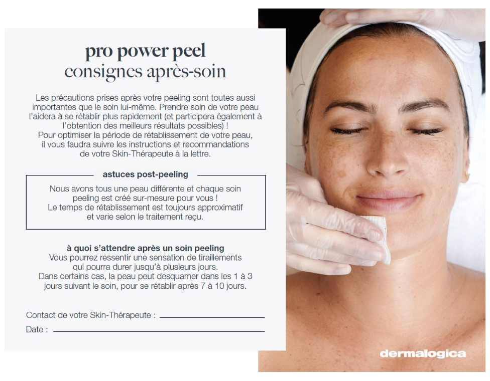 Consignes post-peeling pro power peel x25