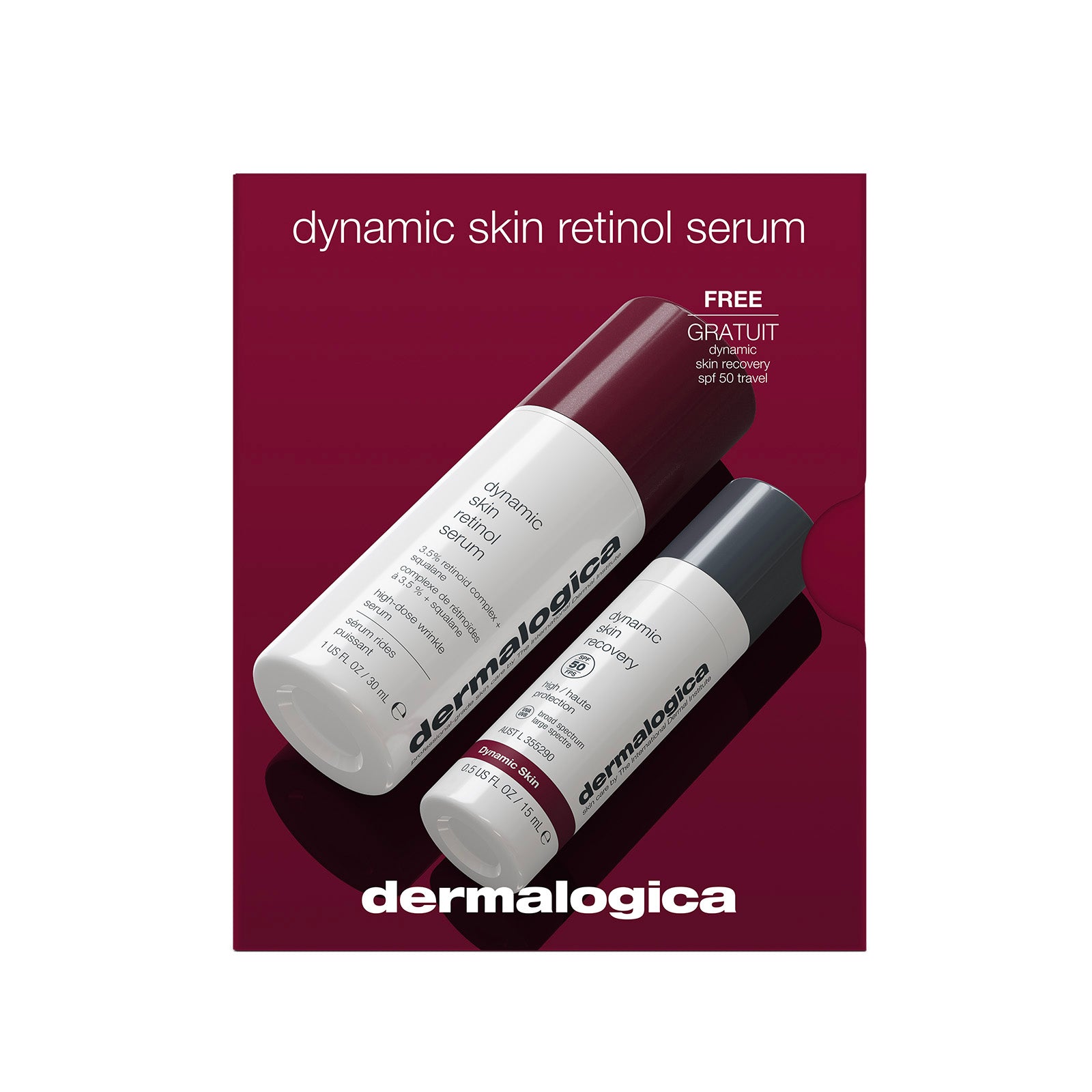 Dynamic Skin Retinol Serum w/ free Dynamic Skin Recovery SPF 50 travel
